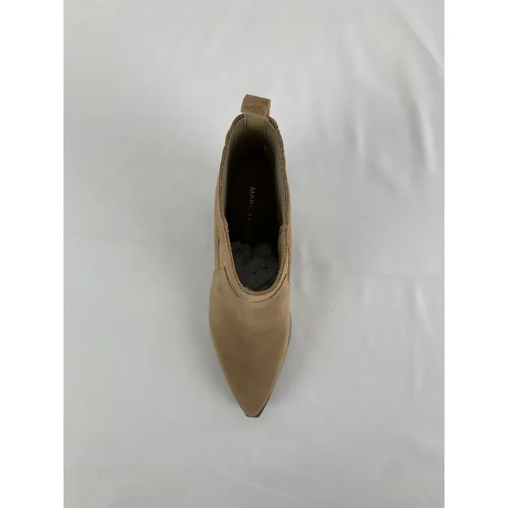 Marc Fisher Marela Boot Womens Size 8M Dark Natural Brown Tan Suede Ankle New
